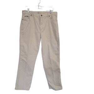 Lee Relaxed Straight Leg Pants Women's  14M Beige Twill Khakis Casual